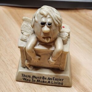 Russ Berrie Figurine – “There Must Be An Easier Way To Make A Living” – 1970s
